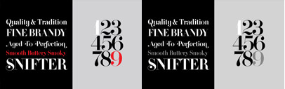 Domani CP‚ a faithful digital revival of ITC Didi originally designed by Herb Lubalin and Tom Carnese. Digitized by Jason Walcott.