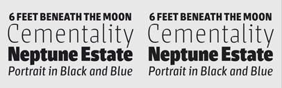 Sarre by Stereotypes; a sans serif that consists of 8 weights and corresponding italics.