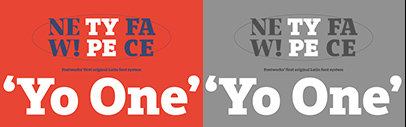 Fontworks released Yo One designed by Joachim Müller-Lancé. It comes in 156 styles.