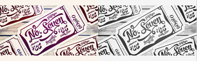 No. Seven is a bold brush style script family of three weights‚ ornament set and a block capital “small caps” font. 35% off till Dec 14.