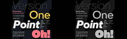Name Sans has crossed the finish line and graduated from Future Fonts.