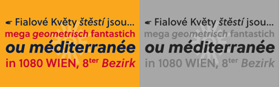 Italics were added to Soleil‚ a geometric sans serif typeface designed by Wolfgang Homola.