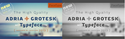 Adria Grotesk by FaceType. Introductory offer 90% off till December 21.