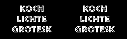 Poem released Koch Lichte Grotesk.