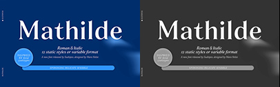 Sudtipos released Mathilde designed by Mara Nolze.