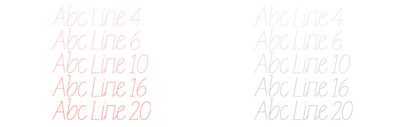 Line‚ a monoline script face that consists of five styles‚ designed by Stefania Malmsten and Göran Söderström. It was originally designed for Rodeo magazine.
