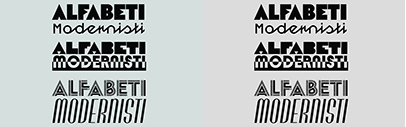 Cast Foundry released Alfabeti Modernisti collection.