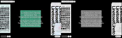 LL Sinaloa and LL Sonora are available in a Limited Edition of dry-transfer lettering sheets for each typeface‚ with a download code for the new‚ fully authorized digital fonts.