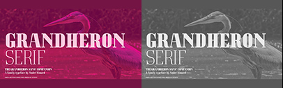 André Simard released Grandheron Serif New.