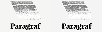 Paragraf by Typeji was added to Future Fonts.