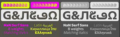 NaN released NaN Serf Sans. It supports Latin‚ Cyrillic‚ Greek‚ Arabic‚ and Thai.