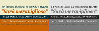 Abril Titling; based on the original text styles of Abril‚ the letter shapes are sturdy‚ very legible‚ and deliver a newsy and trustworthy feel.