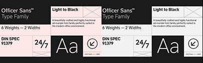 HvD Fonts released Officer Sans. It comes in 2 widths. Officer Sans Regular‚ Italic‚ Bold‚ and Bold Italic are free for personal use.