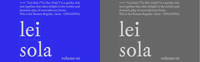 Lei Sola by Caterina Santullo was added to Future Fonts.