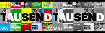 Fontwerk released Tausend‚ Tausend Soft‚ Tausend Plakat‚ Tausend Plakat Soft‚ Tausend Stencil‚ and Tausend Shaded.