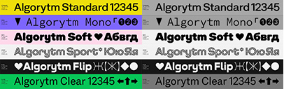 Interval Type released Algorytm‚ Algorytm Clear‚ Algorytm Mono‚ Algorytm Sport‚ Algorytm Soft‚ and Algorytm Flip.