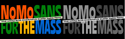 Sudtipos released NoMo Sans designed by Agustin Pizarro Maire‚ Guillermo Vizzari‚ and Yanina Arabena.
