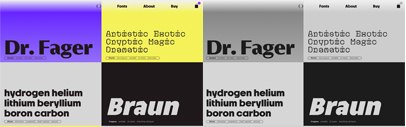 Obrysy is a Czech-based type design studio founded by Jitka Schneider. Troppau‚ Plastic‚ Maskul‚ and Aform are available. (Plastic is not a new typeface. It’s been available at Type Department.)