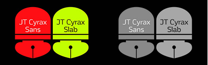 July Type released JT Cyrax Sans and JT Cyrax Slab.