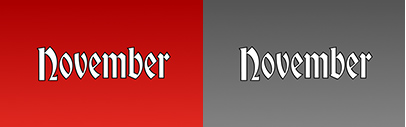 November’s font of Font of the Month Club is Bradley DJR Outline.