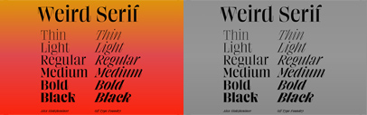 Weird Serif has crossed the finish line and graduated from Future Fonts.