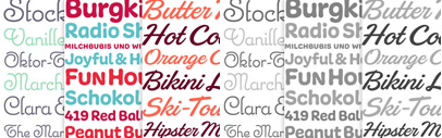 Three new typefaces by @Typejockeys — Carabell‚ Freude‚ and Sauber Script.