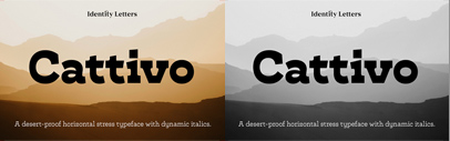 Matucano was upgraded with italics and renamed Cattivo. Save 50% using coupon code “Cattivo50”. Valid until Feb. 14th.