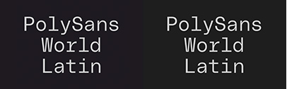 PolySans now supports Cyrillic‚ Greek‚ Arabic‚ and Hebrew.