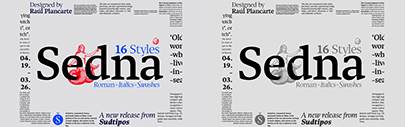 Sudtipos released Sedna designed by Raul Plancarte.