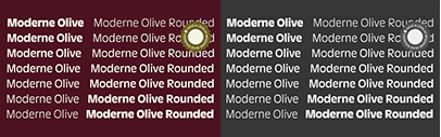 Rosetta released Moderne Olive and Moderne Olive Rounded.