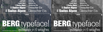 Berg‚ a new grotesque‚ designed by Andreas Søren Johansen.