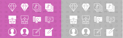 SS Glyphish is an array of bright icons in two complementary styles: Outlined and Filled. Both utilize the same pixel grid and offer a matched set of imagery.