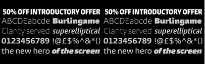 New square sans from Carl Crossgrove‚ Burlingame. 50% off till May 7.