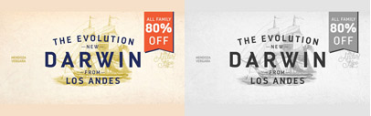 Darwin‚ a sans serif typeface that consists of 20 styles; 5 normal styles and 5 alt styles with corresponding italics. 80% off till June 5.