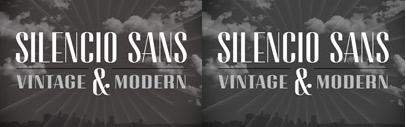 Silencio Sans&sbquo; a typeface inspired by movie title credits&sbquo; designed by Jessica Hische.