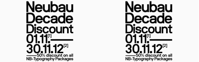 50% Discount on any Neubau Type-Package till November 30th.