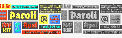 Paroli‚ a lively‚ easy-to-use type family that was originally drawn as a ludic counterpart of Eskorte‚ Elena Schneider’s debut release in 2013