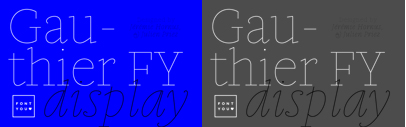 Gauthier Display‚ a monoline version of Gauthier‚ by @fontyouverymuch. And Gauthier FY is now available with an extended character set‚ including small caps.