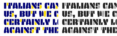 Tripper Tricolor by @underware: a multi-colored‚ rock steady display typeface. You can win this font for free. Predict the best 3 countries of the World Cup.