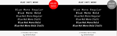 Blue (Not) Mono by Volcano Type. 50% off until Aug 31.