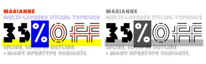 Mariaane&sbquo; a multi-layered typeface&sbquo; by @benoitbodhuin&sbquo; is 35% off till Aug 31.