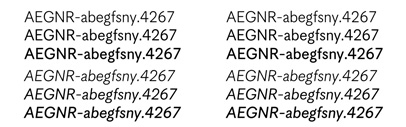 Korpus Grotesk‚ a continuation and translation of the typographic vocabulary of Korpus‚ a serif typeface‚ into a sans-serif font family.