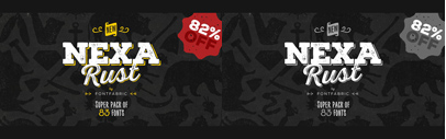 Nexa Rust‚ a multifaceted font system. Nexa Rust Family is 82% off till Oct 16.