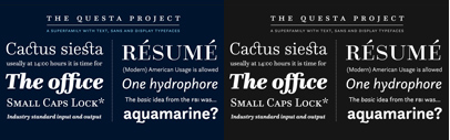 The Questa Project by @exljbris and @martinmajoor. 3 regular fonts are free of charge.