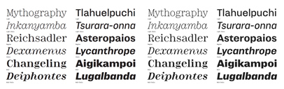 Minotaur & Minotaur Sans‚ a family made of straight lines‚ by @ProductionType